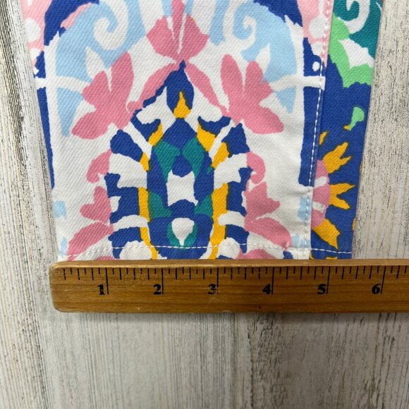 J. McLaughlin Pants Women 8 Zip Multicolor Floral Straight Pocket Jersey Stretch - Picture 13 of 15